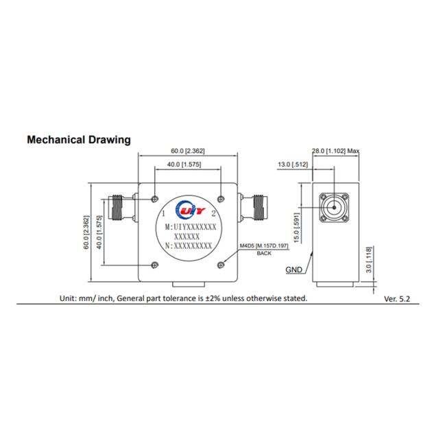 Rf Coaxial Isolator 45 270MHz High
