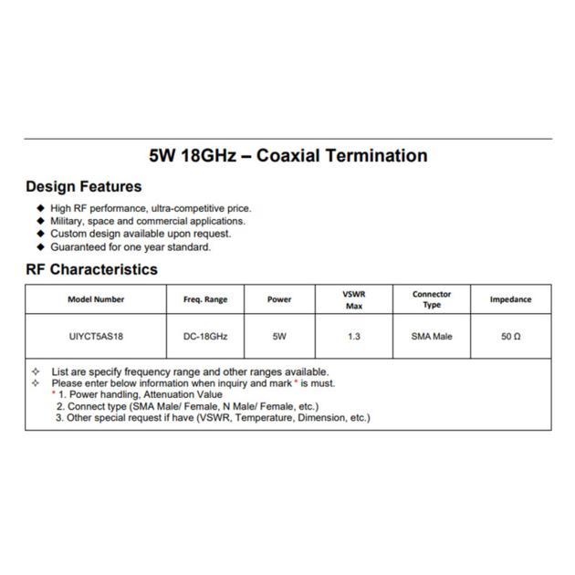 DC 18GHz RF Coaxial Termination Dummy