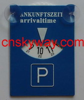 Parking disc with 2 suction hooks