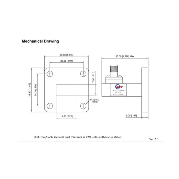 WR62 Waveguide To Coaxial Adapt From