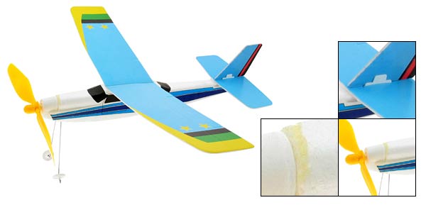 Toy - Hand Wind Light Airplane Glider for DIY Lover - Blue singl
