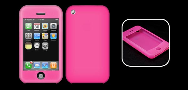 Silicone Skin Case for Apple iPhone -Rose Color