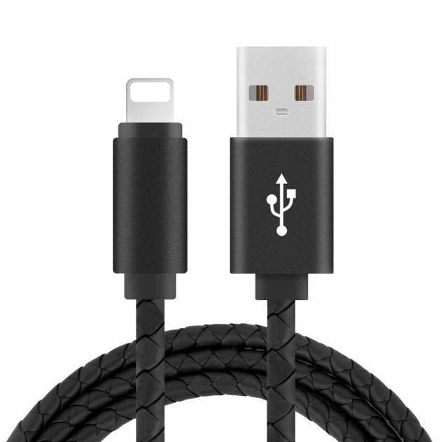 Leather Braided USB Cable, USB A to Lightning Cable / Type C Cable / Micro USB Cable, Fast Charging 
