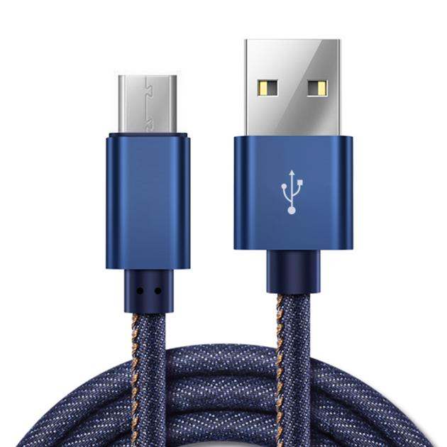 Jeans Stitched USB Cable, USB A to Lightning Cable / Type C Cable / Micro USB Cable, Fast Charging a