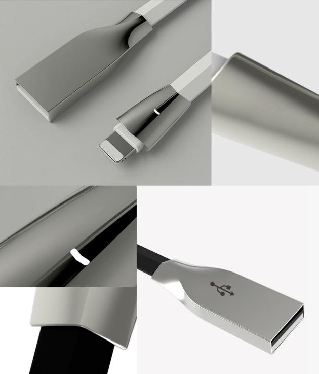 Zinc Alloy USB Cable With LED
