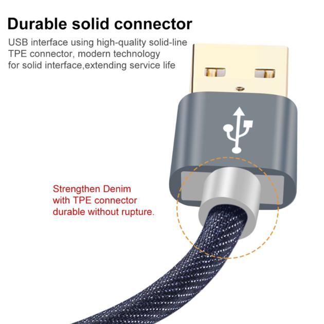 Jeans Stitched USB Cable USB A