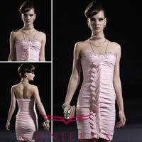 Mini Evening gowns,pink evening gowns,short evening gowns,evening gown with strapless 80912