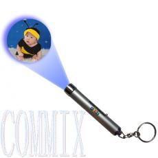 LED Projector Flashlight Key Chain