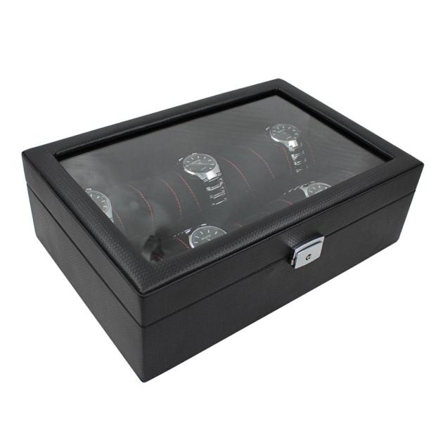 Luxury Piano Watch Case Box Display For 10 Watches Storage