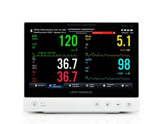 Multiparameter Patient Monitor Portable All-in-one Vital Signs Monitor with AI Analysis Diagnosis To