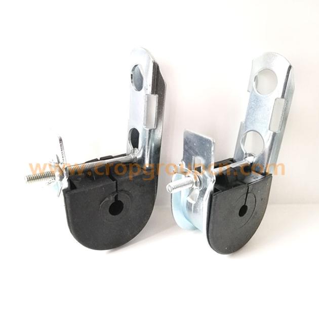 J hook suspension clamp for self supported twisted conductors