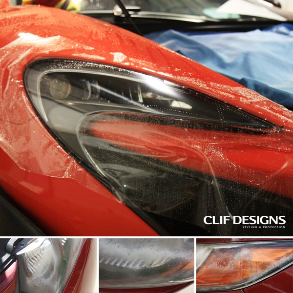 Clif Designs car headlight protection film low-yellowing self-adhesive taillight tint TPU 