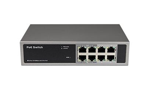 8 Port FE Switch with 4 POE Ports, 802.3at, 65W