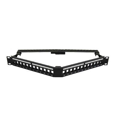 Angled V Label Modular Patch Panel