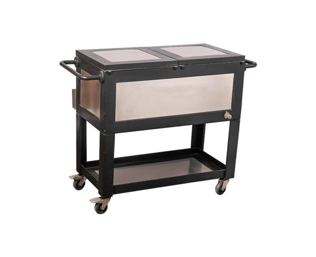 80QT Two colors Wood Grain Dining Car Cooler Cart