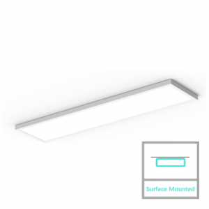 Cyanlite surface mounted LED panel light for concrete ceiling replacement of traditional troffer 