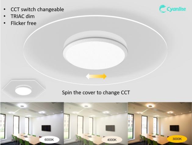 Cyanlite LED Ceiling Light Transparent Round
