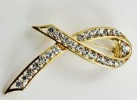 Gold Plated Rhinestone Brooches