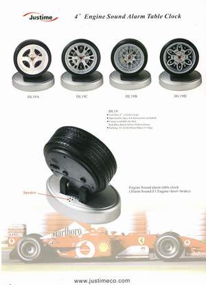 Alloy wheel clock