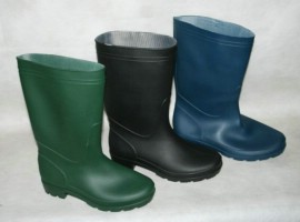 Different color PVC boots for workers