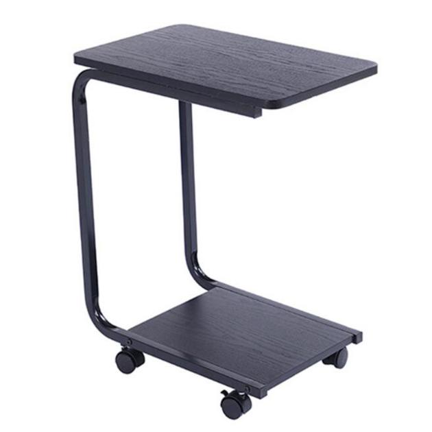 China factory hot sell C Shaped Sofa Snack Side End Table End Stand Desk with Casters  wholesale