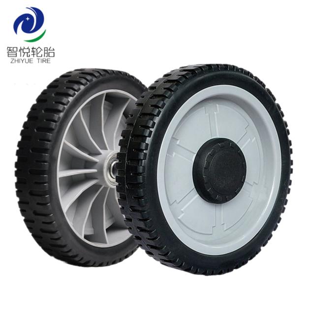 Hot selling high quality 8 inch pvc plastic wheel for lawn mower power tiller tool cart wholesale