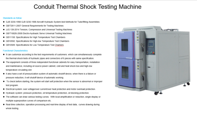 Conduit Thermal Shock Testing Machine