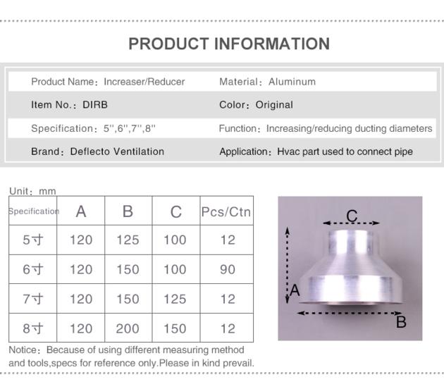 Air Conditioning Aluminum Reducer Increaser