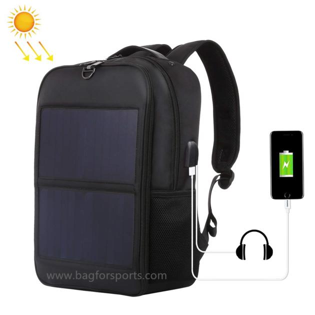 14W Solar Backpack, Solar Panel Powered Backpack Water Resistant Laptop Bag with USB Charging Port S