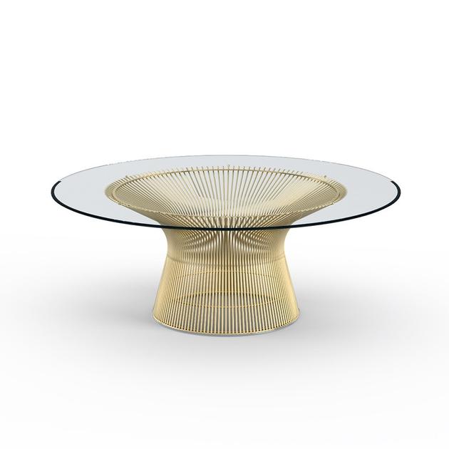 Warren Platner Design Style Coffee Table Gold Finish