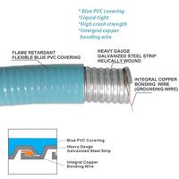 Computer Blue steel Liquid tight Conduit with integral copper grouding wire for industry control wir