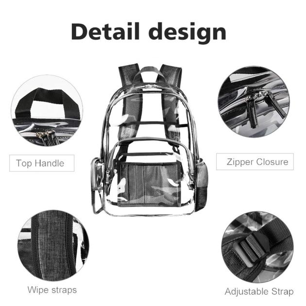 Clear Backpack With Cosmetic Bag Multi