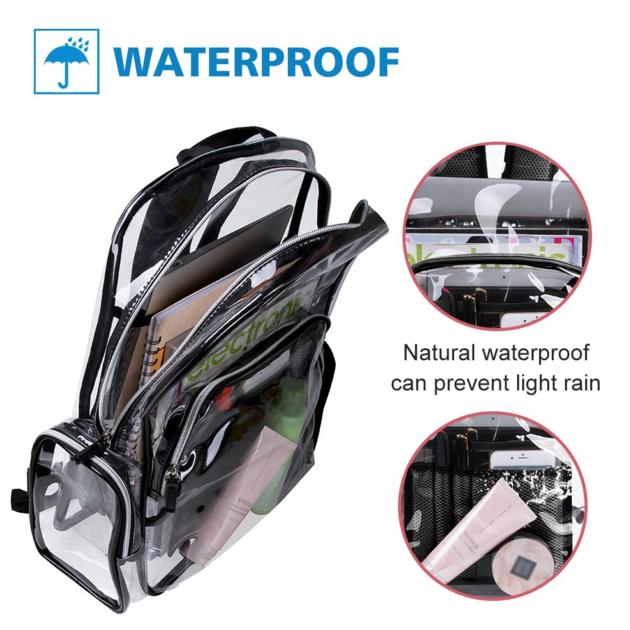 Clear Backpack With Cosmetic Bag Multi