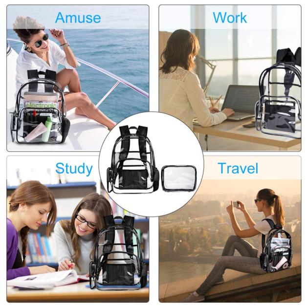 Clear Backpack With Cosmetic Bag Multi