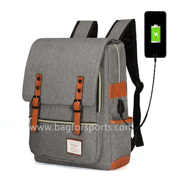 Vintage Laptop Backpack for Women Men,School College Backpack with USB Charging  