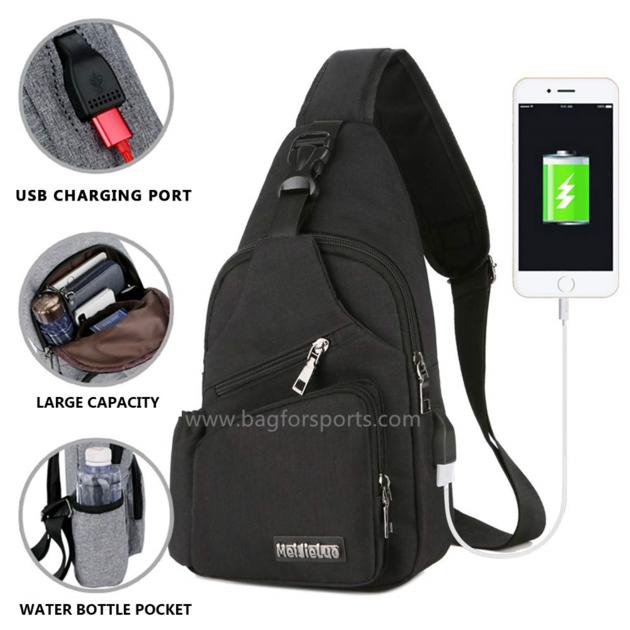 Small Travel Gym Bike Sling Bag, Laptop iPad Mini Sling Chest Cross Body Backpack, Water Resistant O
