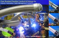 heavy series Over Braided Flexible Conduit and swivel conduit Fittings For Automation Cable Manageme