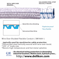 high temperature HEAVY SERIES over Braided Flexible Metal Conduit for iron mill wiring,heavy series 