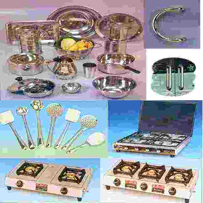 STAINLESS STEEL KITCHENC WARES, TABLE WARES, DOOR PULL HANDLES & GAS STOVES