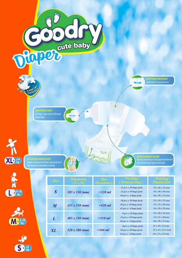High Quality Baby Diaper GOODRY Brand