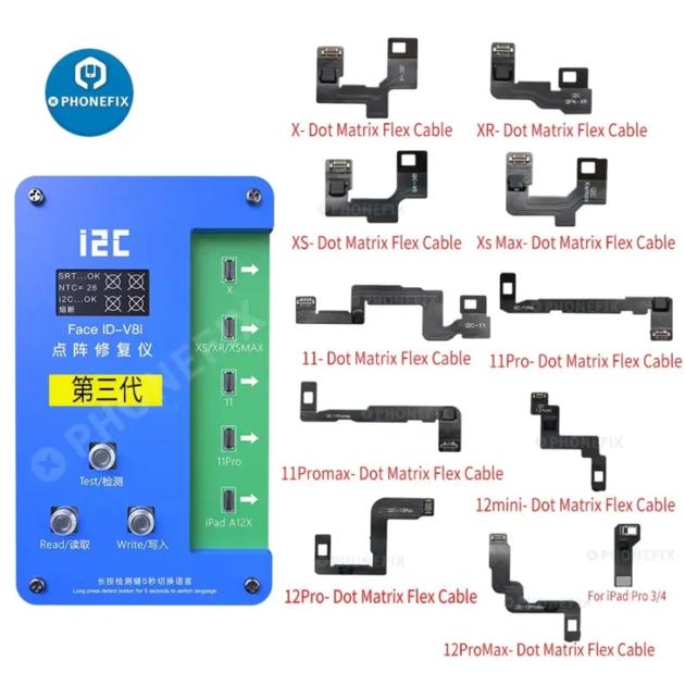 i2C V8i 3rd GEN Face ID Repair Programmer with Dot Matrix Flex Cable