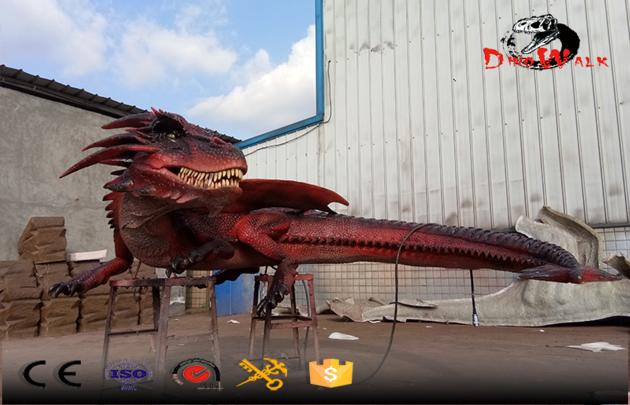 Amusement park animated evil dragon