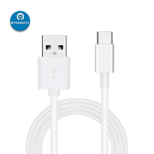   White USB Type C Fast Charging Cable For Huawei P30 Pro Xiaomi