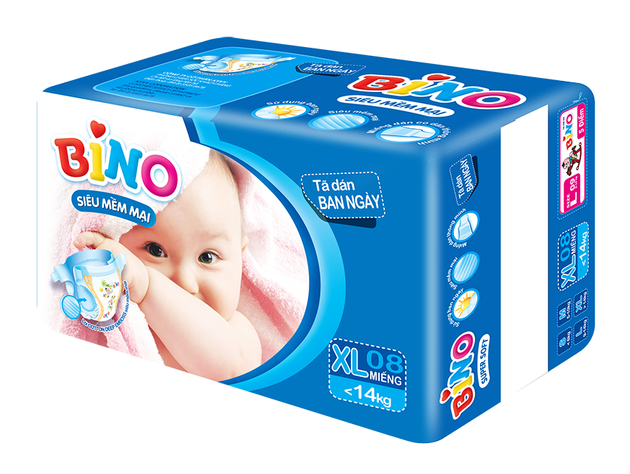 Premium Baby Diaper Day Time BINO Brand From Ky Vy Corporation