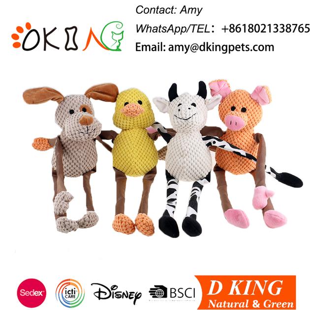 Hot Sale Pet Dog Stuffed Squeak Toy dogs White & Black Cow Pet Toys