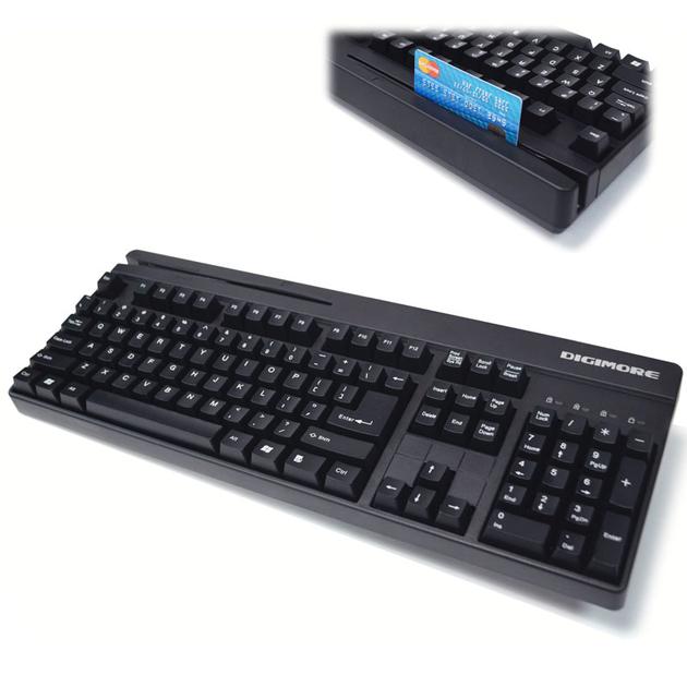 Heavy-Duty Keyboard with Magnetic Stripe Card Reader