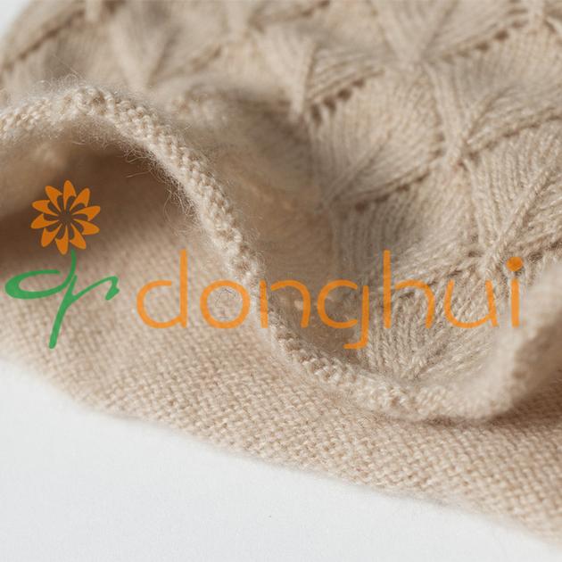 Plain Knitted Cashmere With Wool Crew