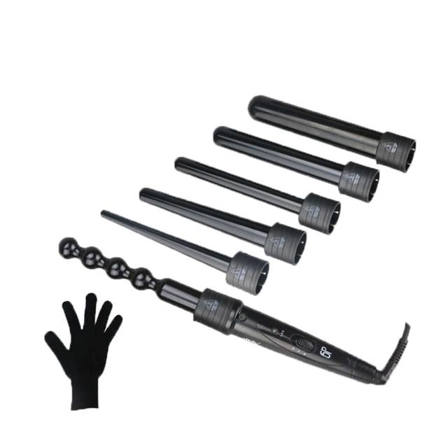 Interchangeable Hair Curlers 6 in 1 LED Display Hair Curling Iron Spiral Hair Curler