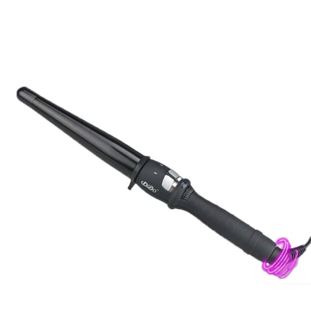Interchangeable 3 in 1 Cone barrel Rubber coating handle LED indicator light Hair curler