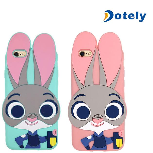 Cartoon 3D Rabbit Silicone Skin Cases for iPhone